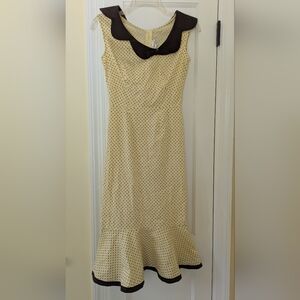 Stop Staring Cream and Black Polka Dot Midi Dress
